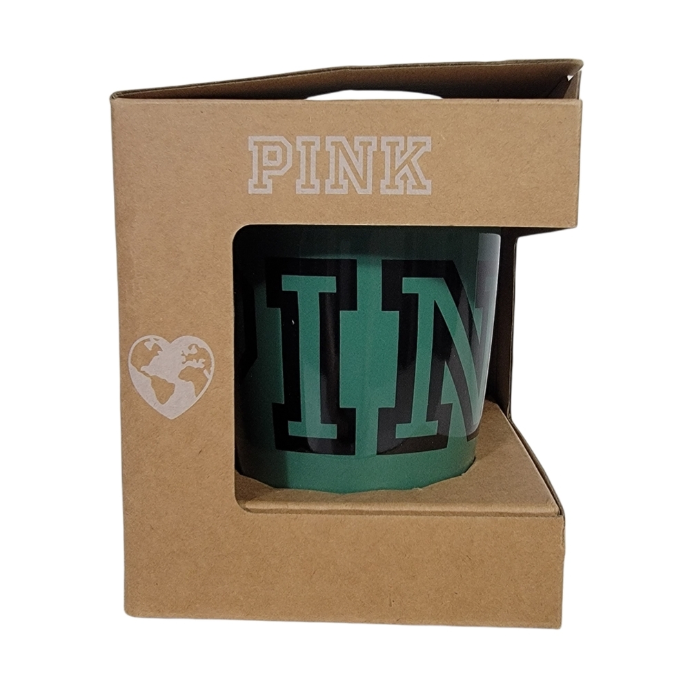 Pink Victoria Secret Coffee Mug Green 16.9 oz. New